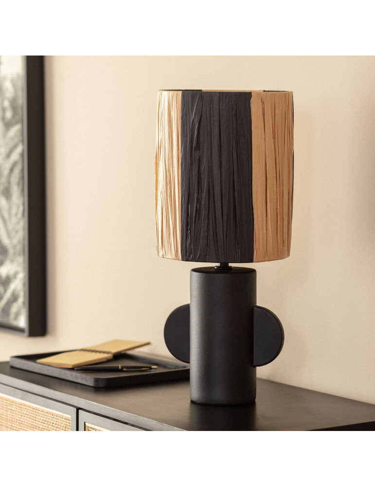 Lampe à Poser Céramique et Raphia Tyler