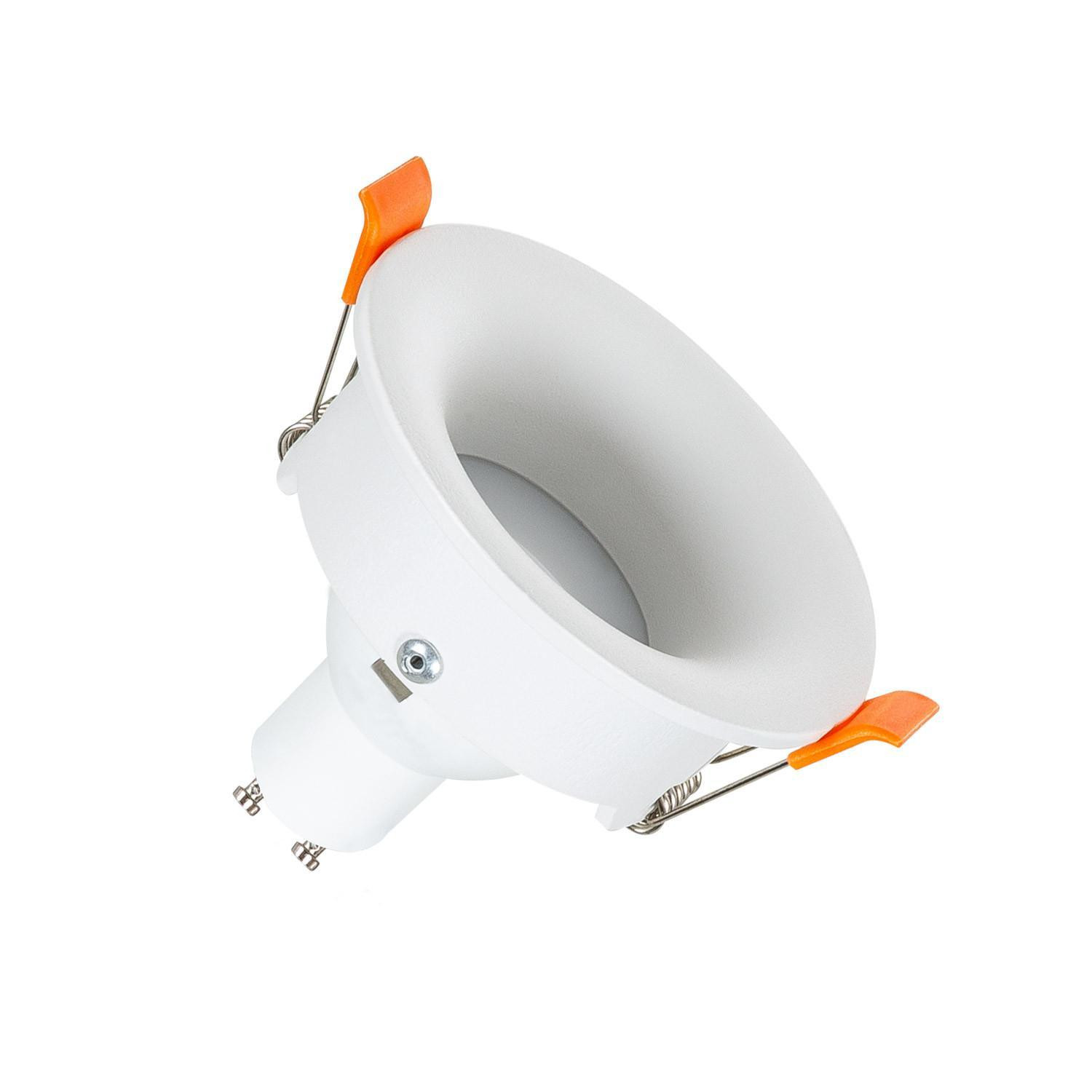 Collerette Downlight Ronde Lumière indirecte Blanche pour Ampoule LED GU10/GU5.3 Coupe Ø 70mm Blanc