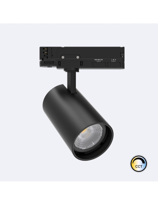 Spot LED sur Rail Triphasé 40W Dimmable Fasano CCT Noir