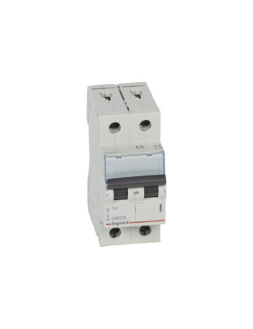 Disjoncteur Automatique TX³ Tertiaire 2P Courbe C 6kA 10-40A LEGRAND 403605
