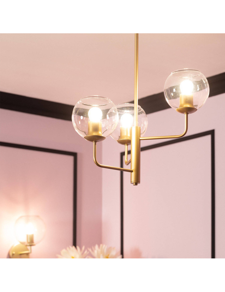 Suspension en métal et verre Tribubble