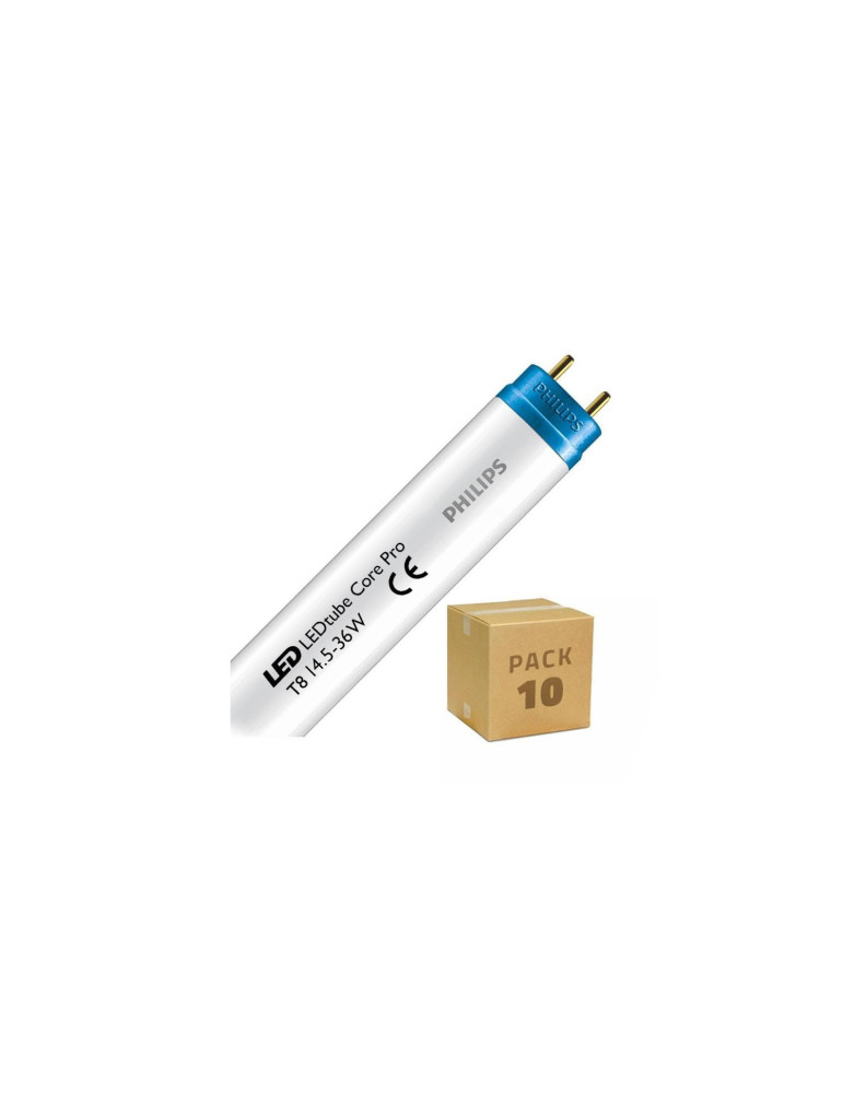 Lot de 10 Tubes LED PHILIPS 120cm T8 G13 14.5W 110lm/W CorePro Connexion Latérale