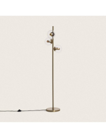 Lampadaire Métal et Verre Moonlight Clear 3 Spots