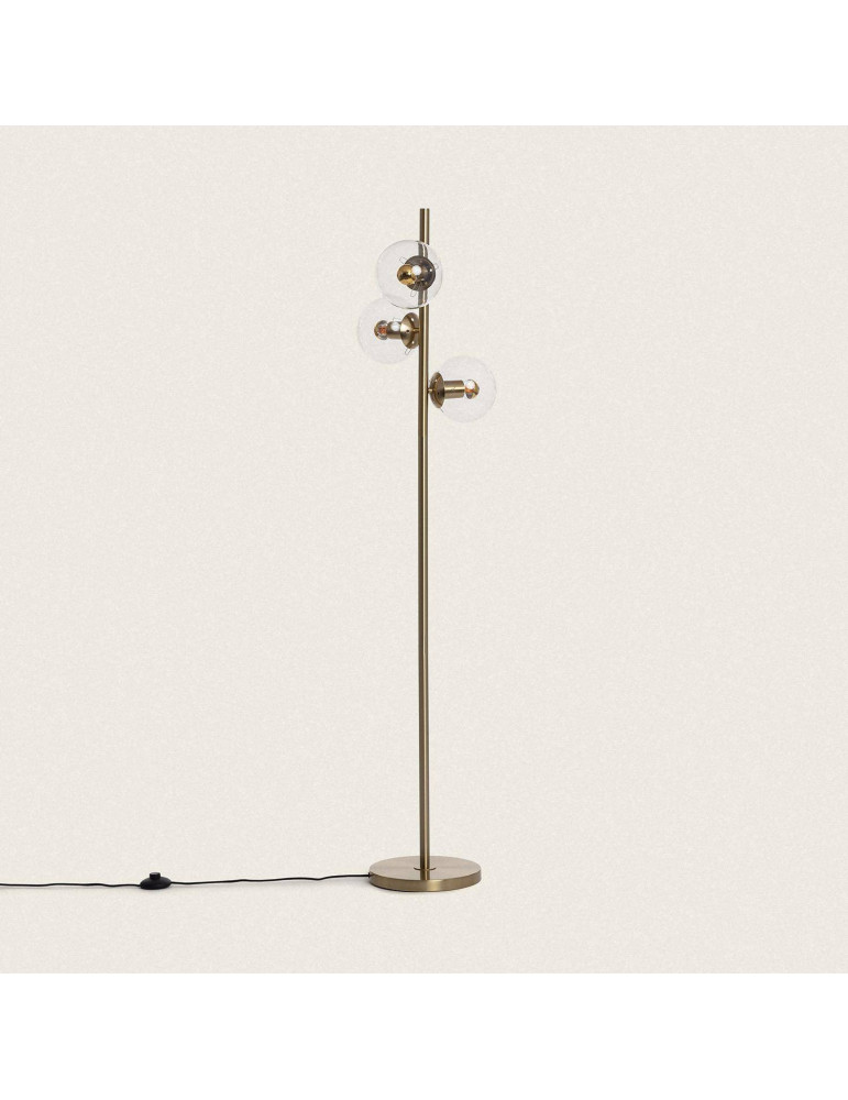 Lampadaire Métal et Verre Moonlight Clear 3 Spots