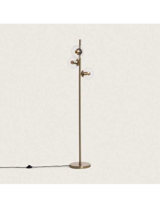 Lampadaire Métal et Verre Moonlight Clear 3 Spots