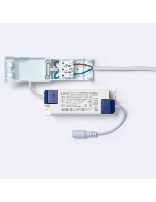 Panneau LED 60x60 cm 40W 4000lm avec boîtier de connexion rapide et câble de sécurité