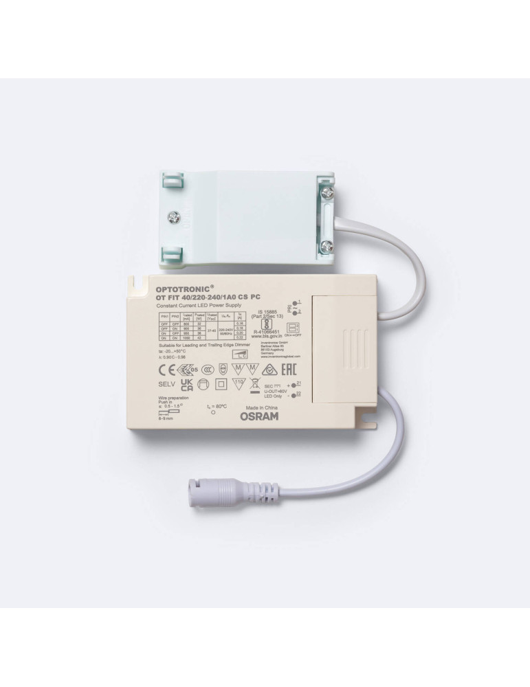 Panneau LED 60x60 cm 40W 4000lm avec boîtier de connexion rapide et câble de sécurité