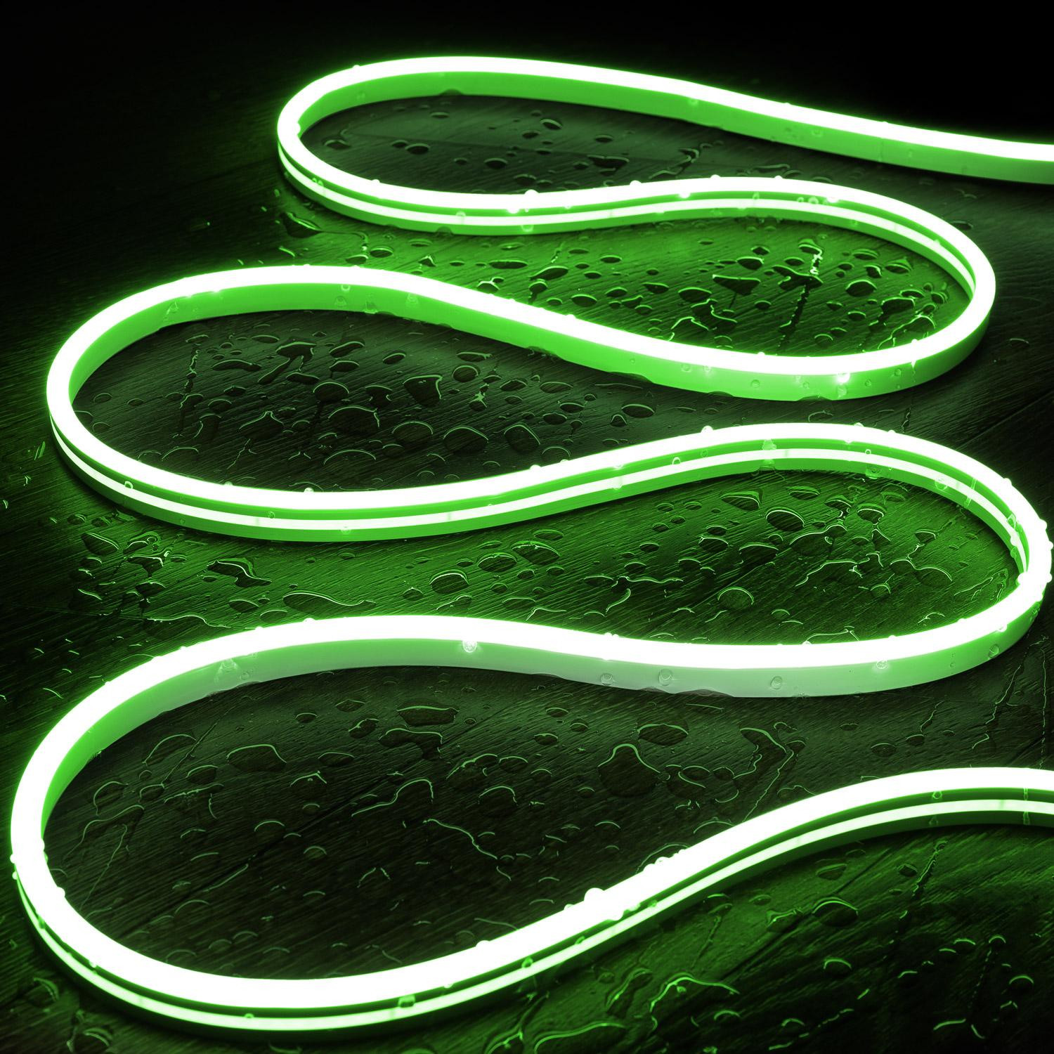 Gaine Néon LED 48V DC 120LED/m Vert IP65 Coupe tous les 5 cm 2 m