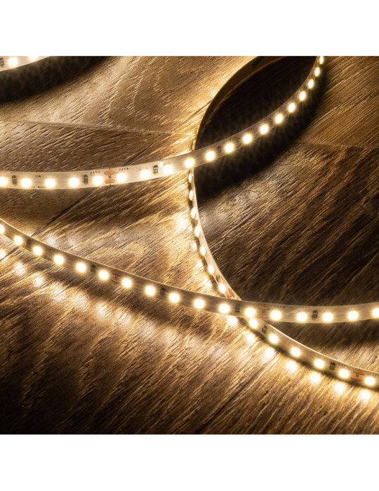 Ruban LED 24V DC SMD2835 120 LED/m 5m IP20  High Lumen 2000 lm/m Largeur 8 mm Coupe tous les 5 cm