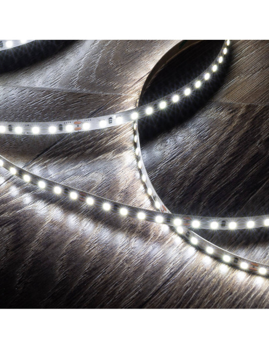 Ruban LED 24V DC SMD2835 120 LED/m 5m IP20  High Lumen 2000 lm/m Largeur 8 mm Coupe tous les 5 cm