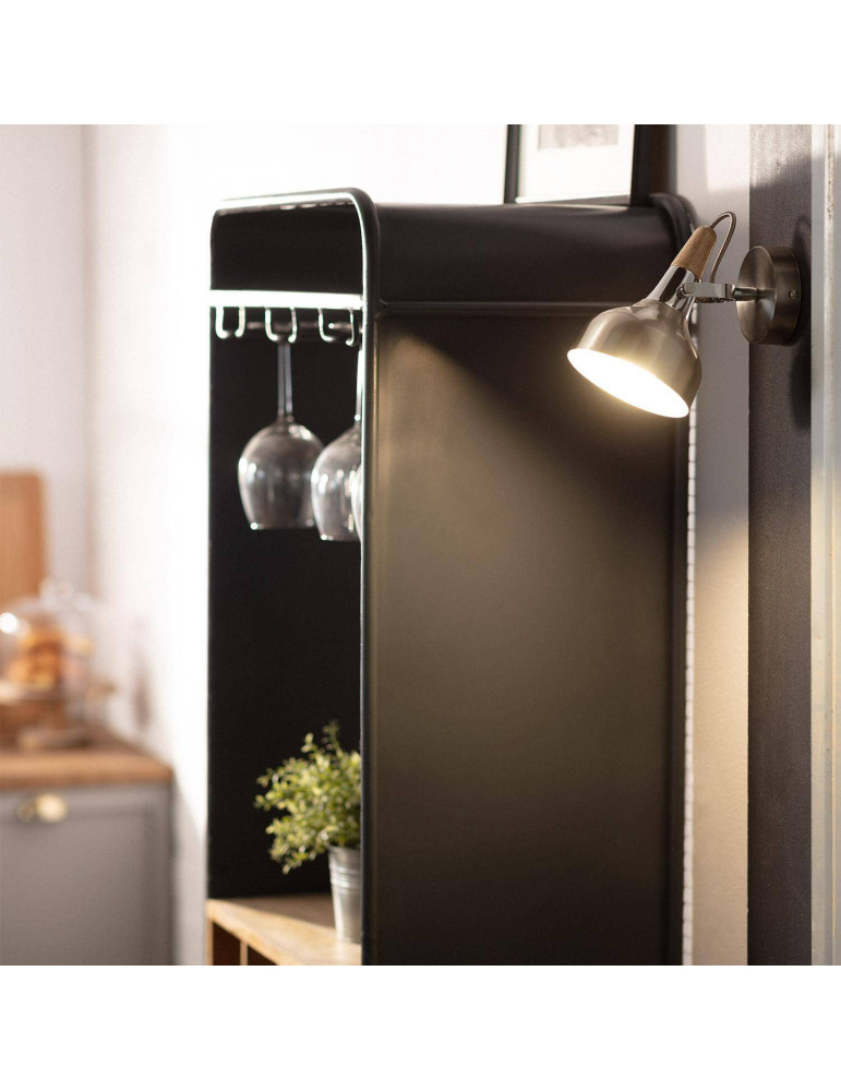Lampe Murale Orientable Aluminium Emer 1 Spot Argenté