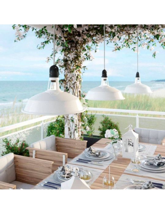 Suspension Eiva Elegant avec Abat-jour Aluminium pour Extérieur IP65 Creative-Cables PDENE50SM01PAM11VBL