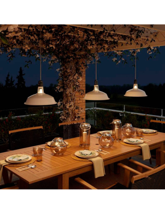 Suspension Eiva Elegant avec Abat-jour Aluminium pour Extérieur IP65 Creative-Cables PDENE50SM01PAM11VBL