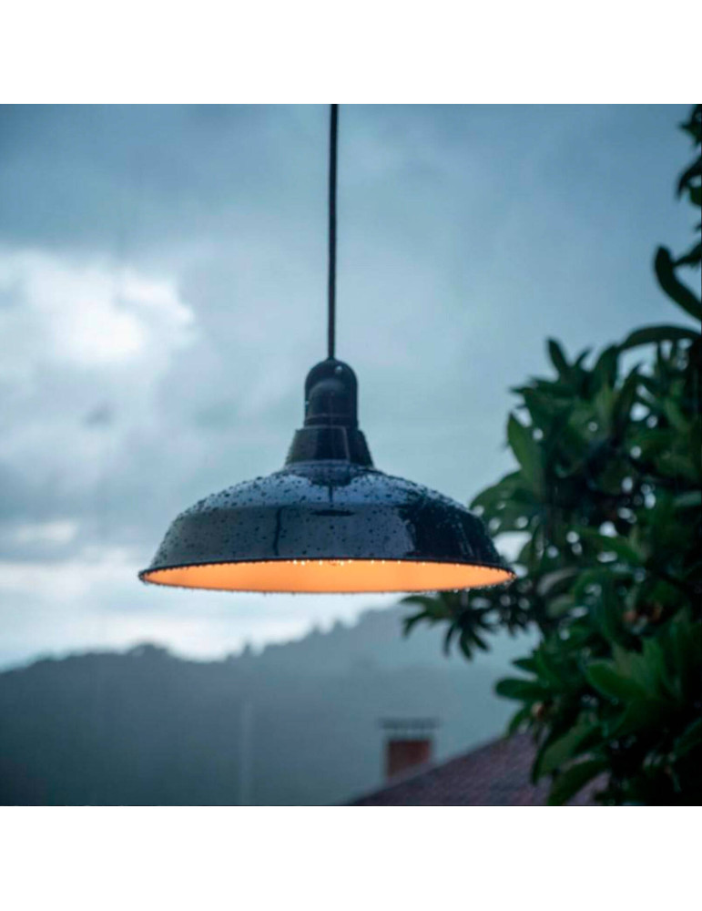 Suspension Eiva Elegant avec Abat-jour Aluminium pour Extérieur IP65 Creative-Cables PDENE50SM01PAM11VBL