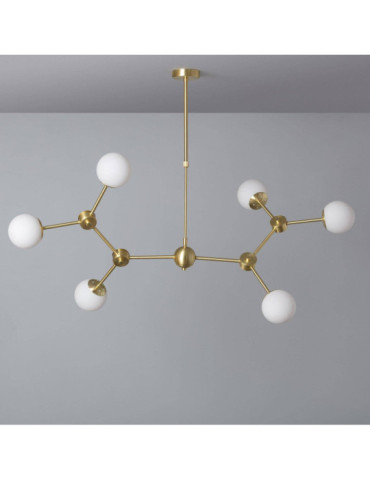 Plafonnier Métal et Verre Moonlight 6 Spots