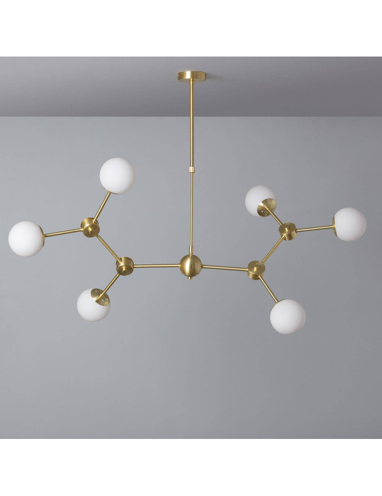 Plafonnier Métal et Verre Moonlight 6 Spots