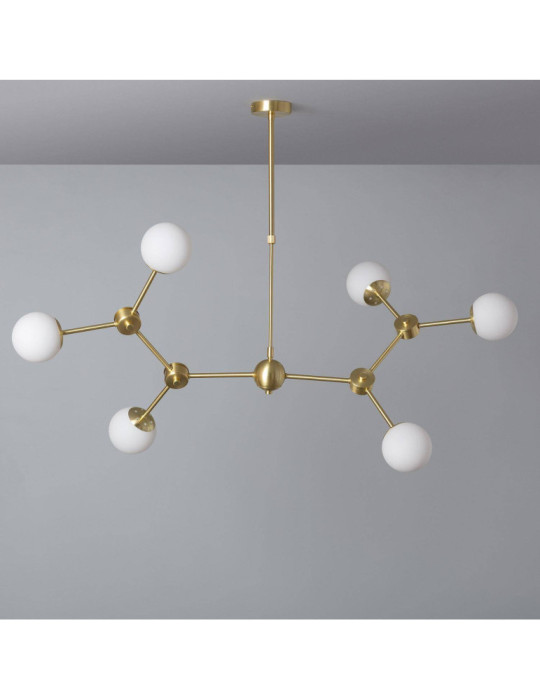 Plafonnier Métal et Verre Moonlight 6 Spots