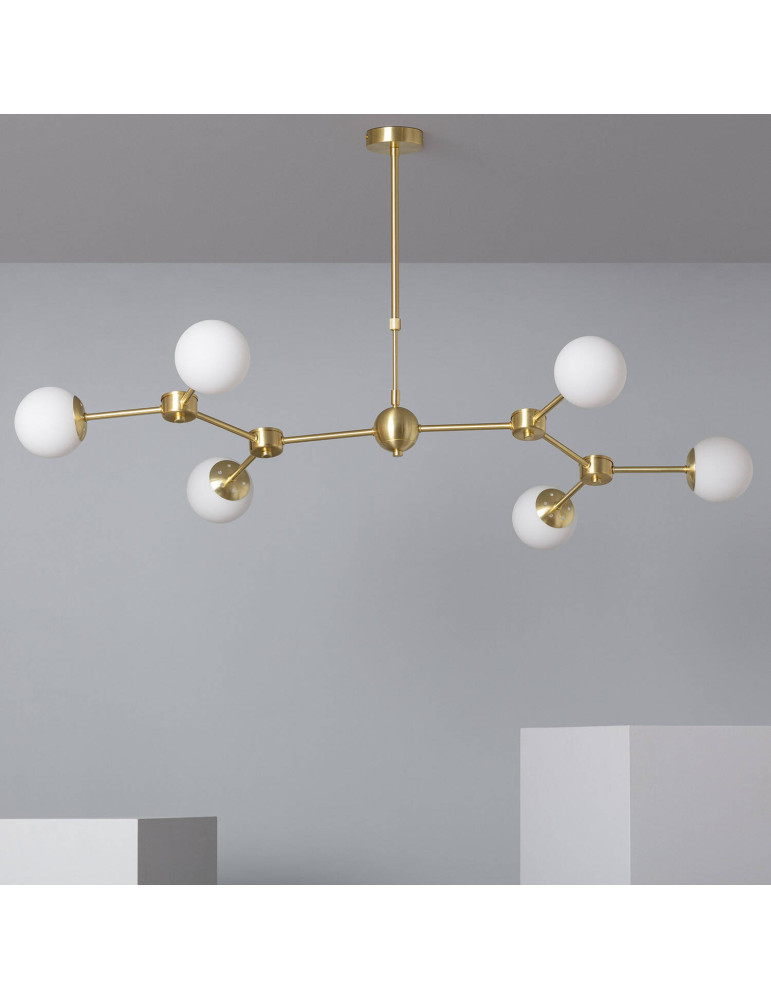 Plafonnier Métal et Verre Moonlight 6 Spots