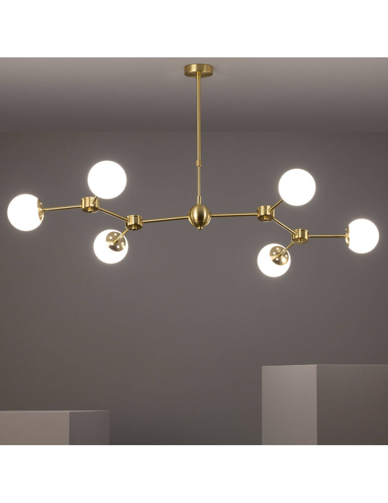 Plafonnier Métal et Verre Moonlight 6 Spots