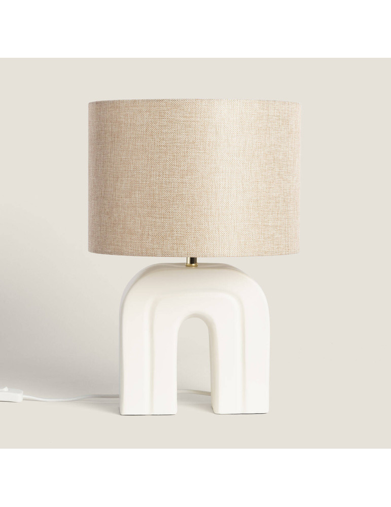 Lampe à Poser Résine et Lin Cira Lampe à Poser Résine et Lin Cira