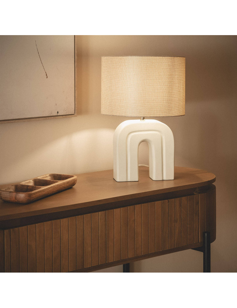 Lampe à Poser Résine et Lin Cira