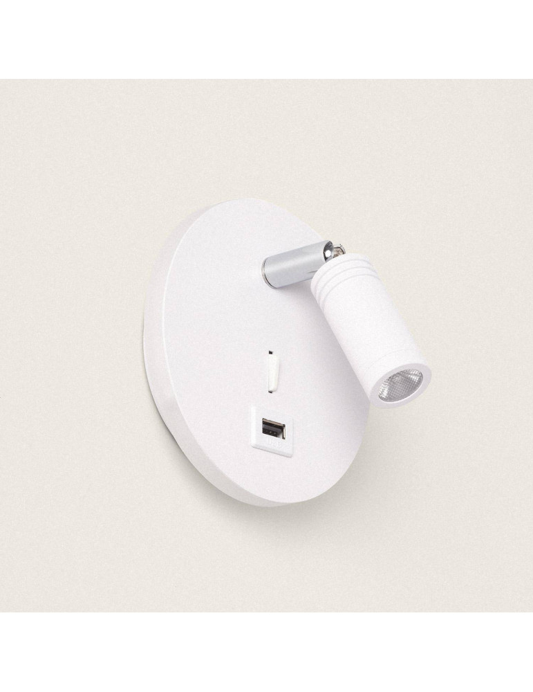 Lampe Murale LED 8W Métal avec Port USB Kuranda