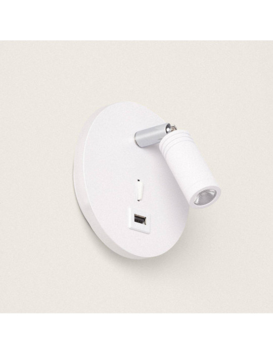 Lampe Murale LED 8W Métal avec Port USB Kuranda Lampe Murale LED 8W Métal avec Port USB Kuranda