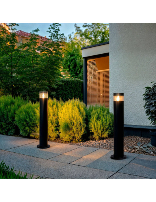 Balise LED Extérieur 5W en Saillie sur Pied 50cm Inti Inox Noire Balise LED Extérieur 5W en Saillie sur Pied 50cm Inti Inox Noire