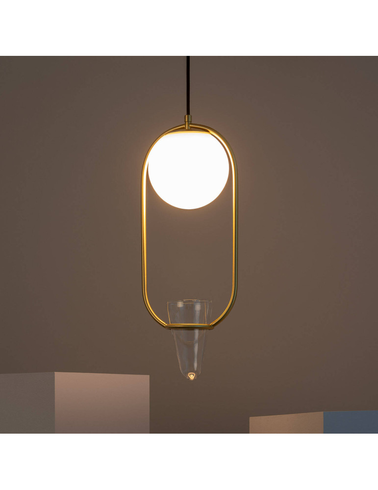 Suspension Métal et Verre Moonlight Puncak