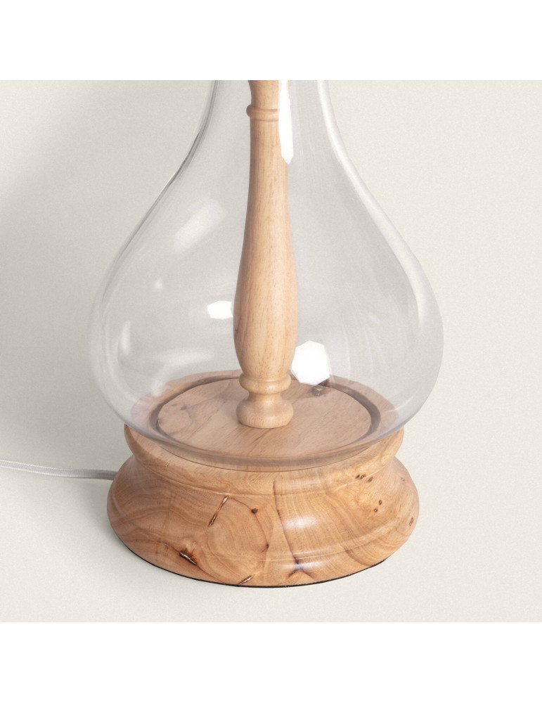 Lampe à Poser Bois et Verre Kofin