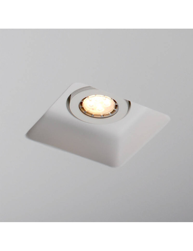 Collerette Downlight Intégration Plâtre/Pladur Carrée pour Ampoule LED GU10/GU5.3 Coupe 158x158 mm UGR17