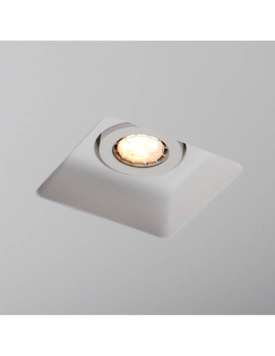 Collerette Downlight Intégration Plâtre/Pladur Carrée pour Ampoule LED GU10/GU5.3 Coupe 158x158 mm UGR17