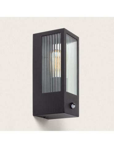 Applique Murale Extérieure Acier Inoxydable et Verre Texturé avec Détecteur de Mouvement Gakom