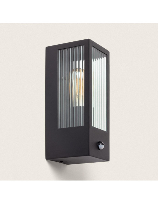 Applique Murale Extérieure Acier Inoxydable et Verre Texturé avec Détecteur de Mouvement Gakom