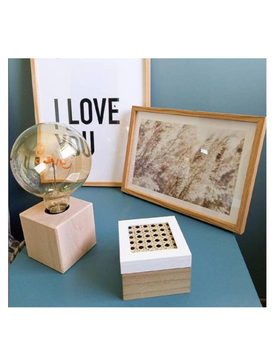 Lampe à Poser Bois Cubetto Creative-Cables ABWLEUTRD54
