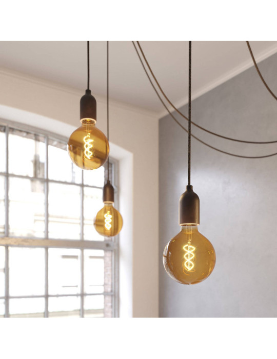 Suspension Textile et Bois Spider Creative-Cables SPL114RN06DCGL