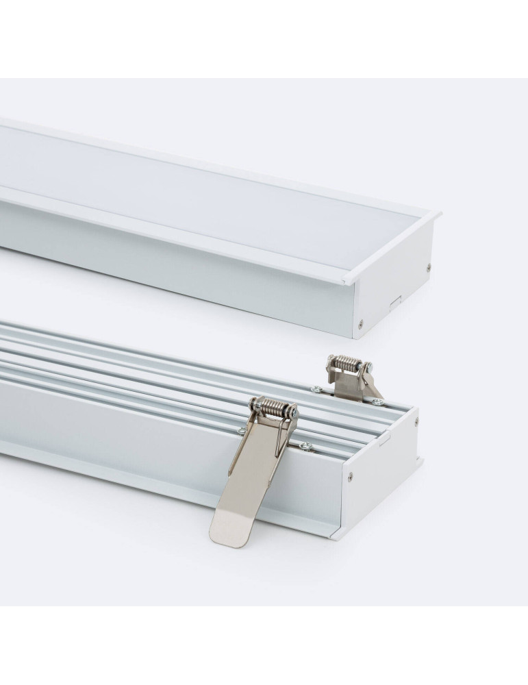 Profilé Aluminium Encastré Grande Taille avec Capot Continu pour Rubans LED jusqu'à 60 mm