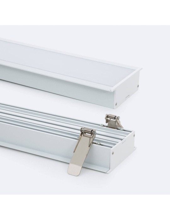 Profilé Aluminium Encastré Grande Taille avec Capot Continu pour Rubans LED jusqu'à 60 mm