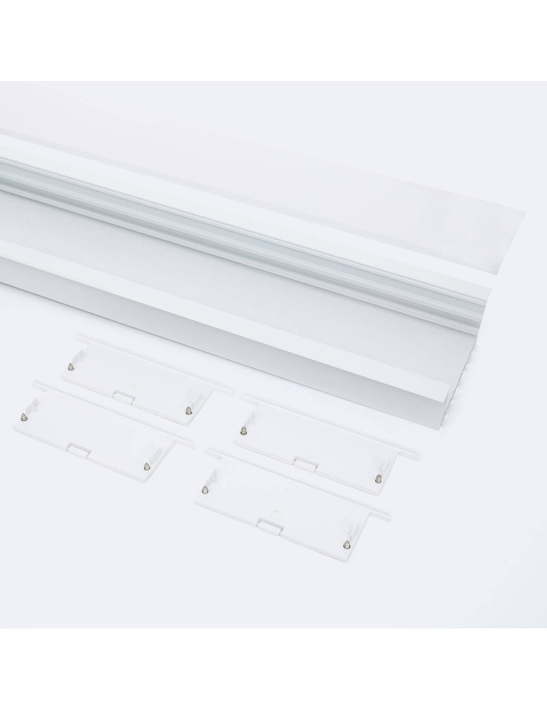 Profilé Aluminium Encastré Grande Taille avec Capot Continu pour Rubans LED jusqu'à 60 mm