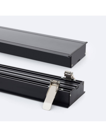 Profilé Aluminium Encastré Grande Taille avec Capot Continu pour Rubans LED jusqu'à 60 mm