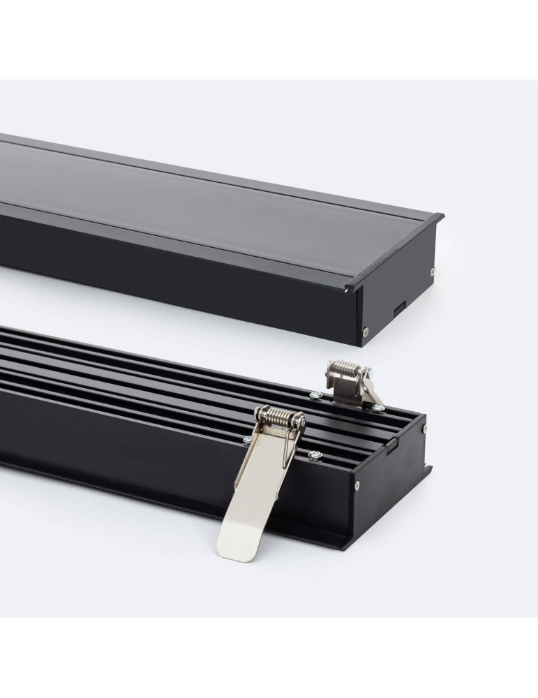 Profilé Aluminium Encastré Grande Taille avec Capot Continu pour Rubans LED jusqu'à 60 mm