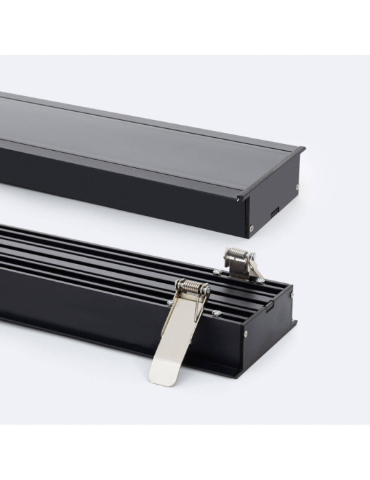 Profilé Aluminium Encastré Grande Taille avec Capot Continu pour Rubans LED jusqu'à 60 mm