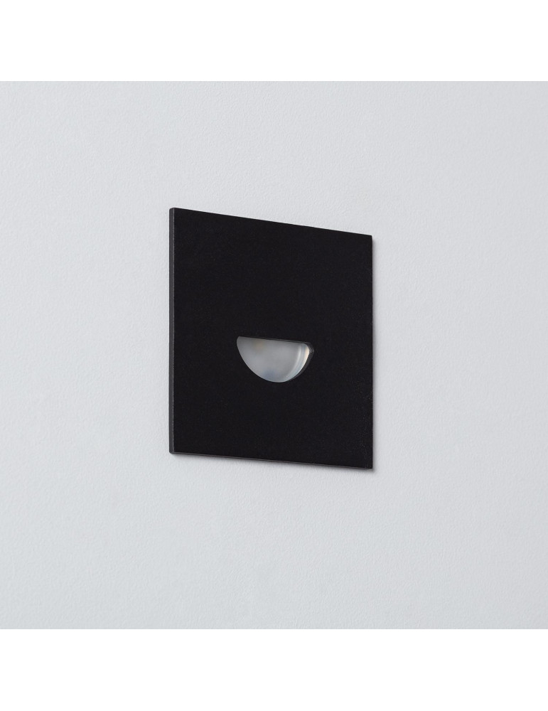 Balise LED Extérieure 2W Encastrable au Mur Carrée Guell Noire