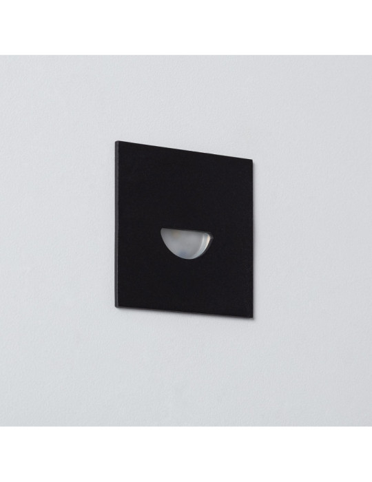 Balise LED Extérieure 2W Encastrable au Mur Carrée Guell Noire