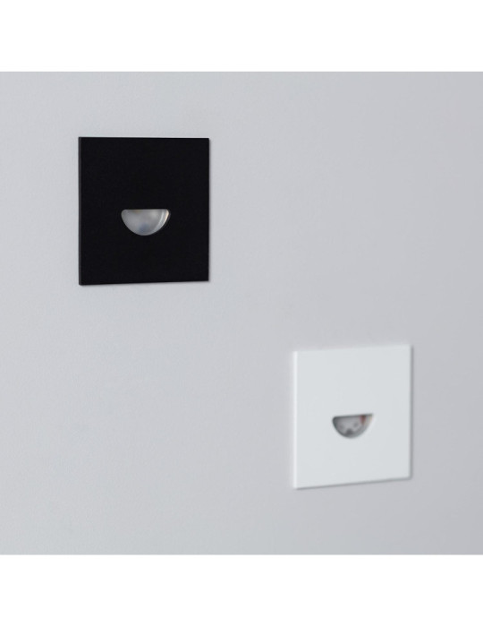 Balise LED Extérieure 2W Encastrable au Mur Carrée Guell Noire