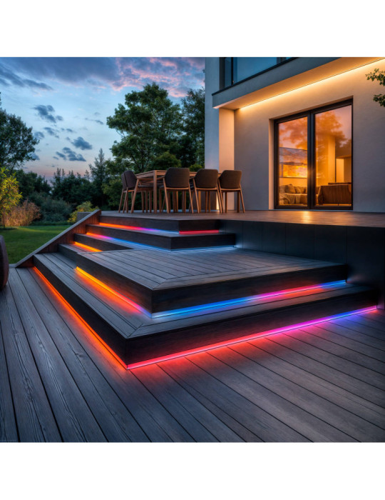 Ruban LED Extérieur Solaire 24V DC SMD2835 60 LED/m 10m IP65 Largeur 12mm Coupe 100 cm