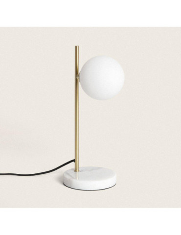 Lampe à Poser Métal et Verre Lune