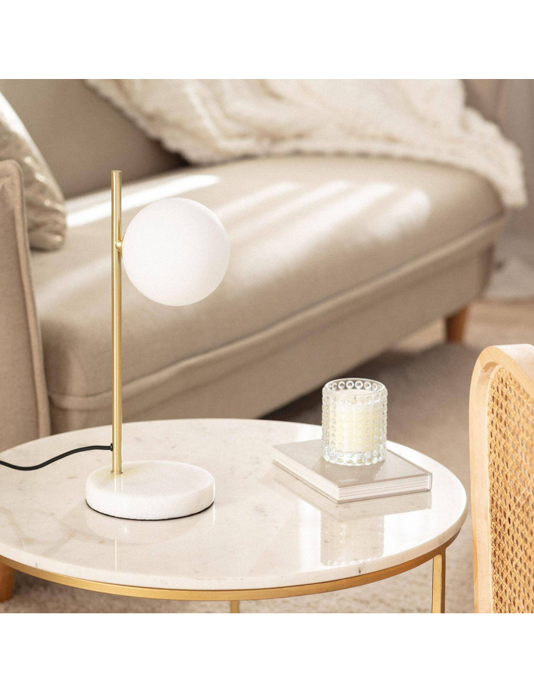 Lampe à Poser Métal et Verre Lune