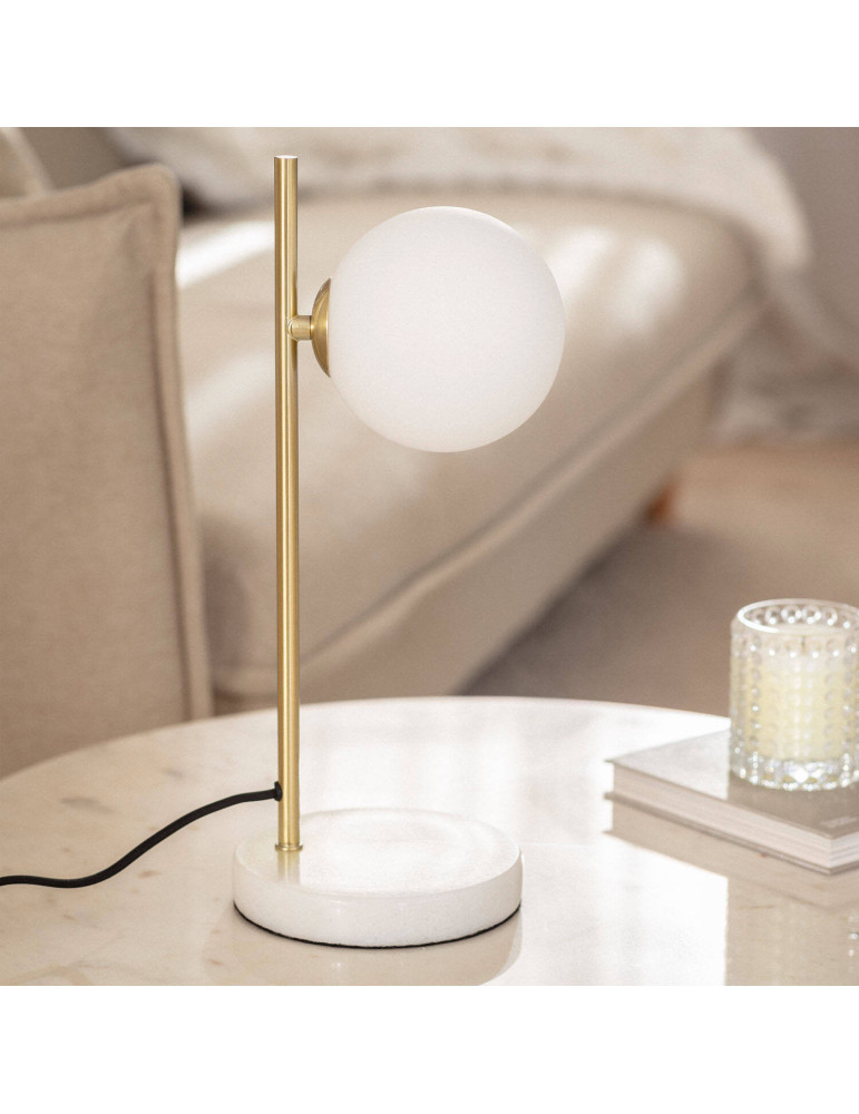 Lampe à Poser Métal et Verre Lune