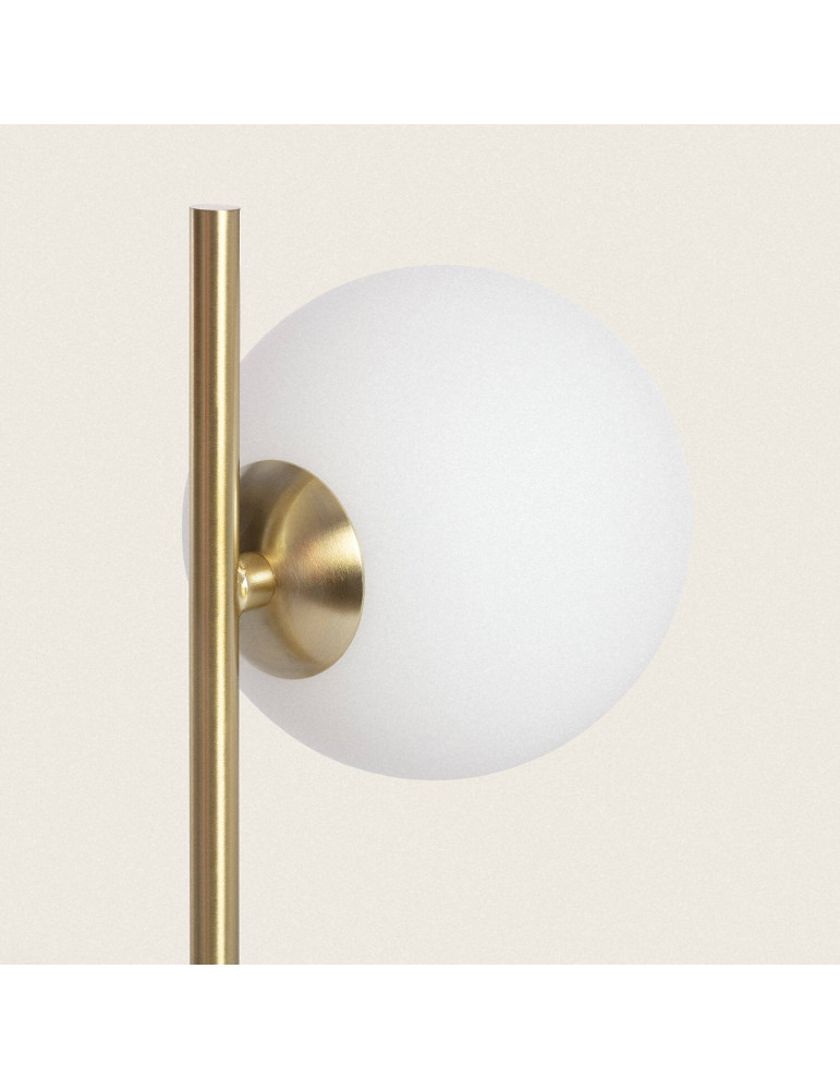 Lampe à Poser Métal et Verre Lune